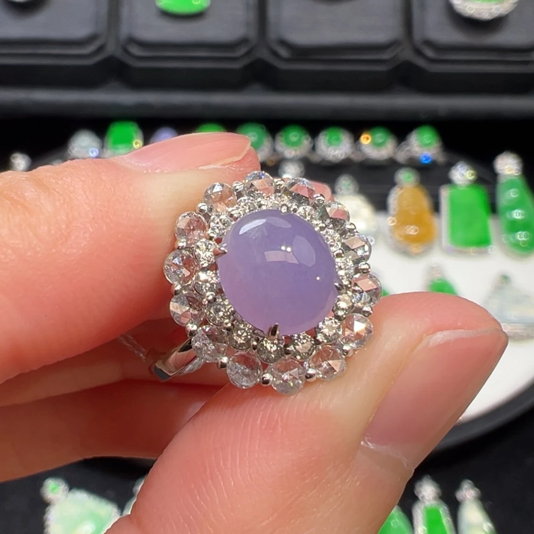 翡翠戒指18K金镶嵌收货48小时鉴赏期（超时不退不换）