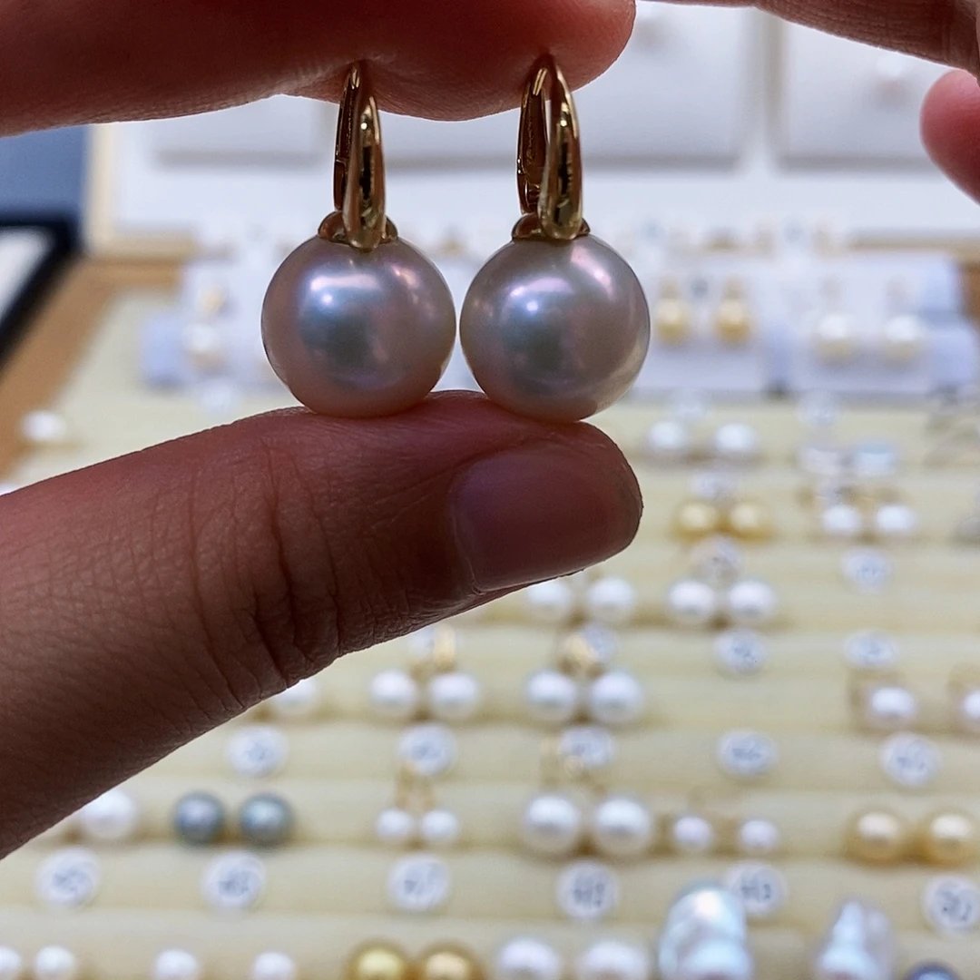 18K金镶嵌耳饰淡水珍珠