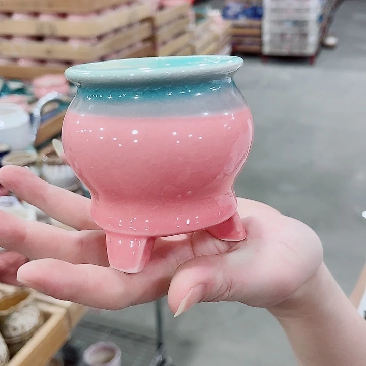 有孔，凑10元包邮陶瓷花盆发货！