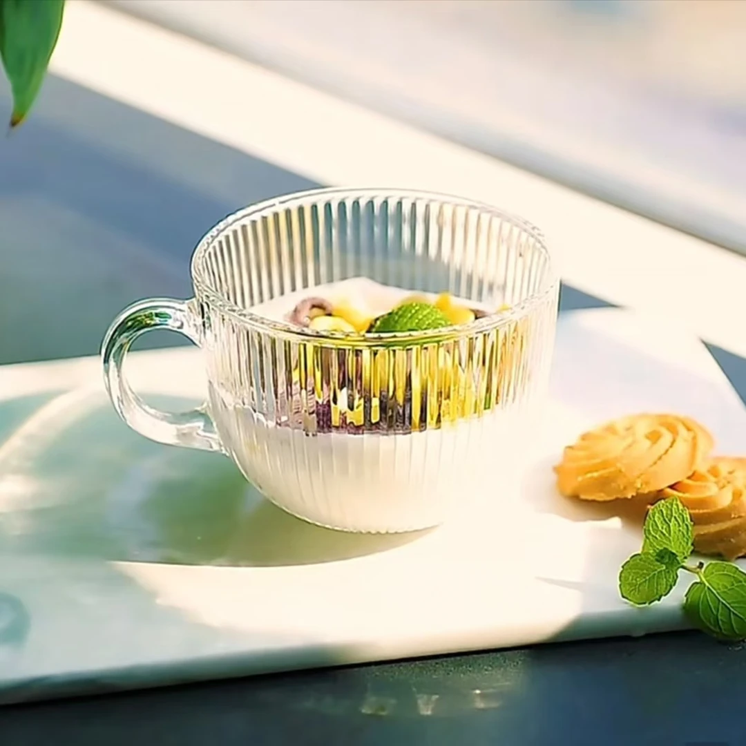 竖纹带把早餐杯双支装