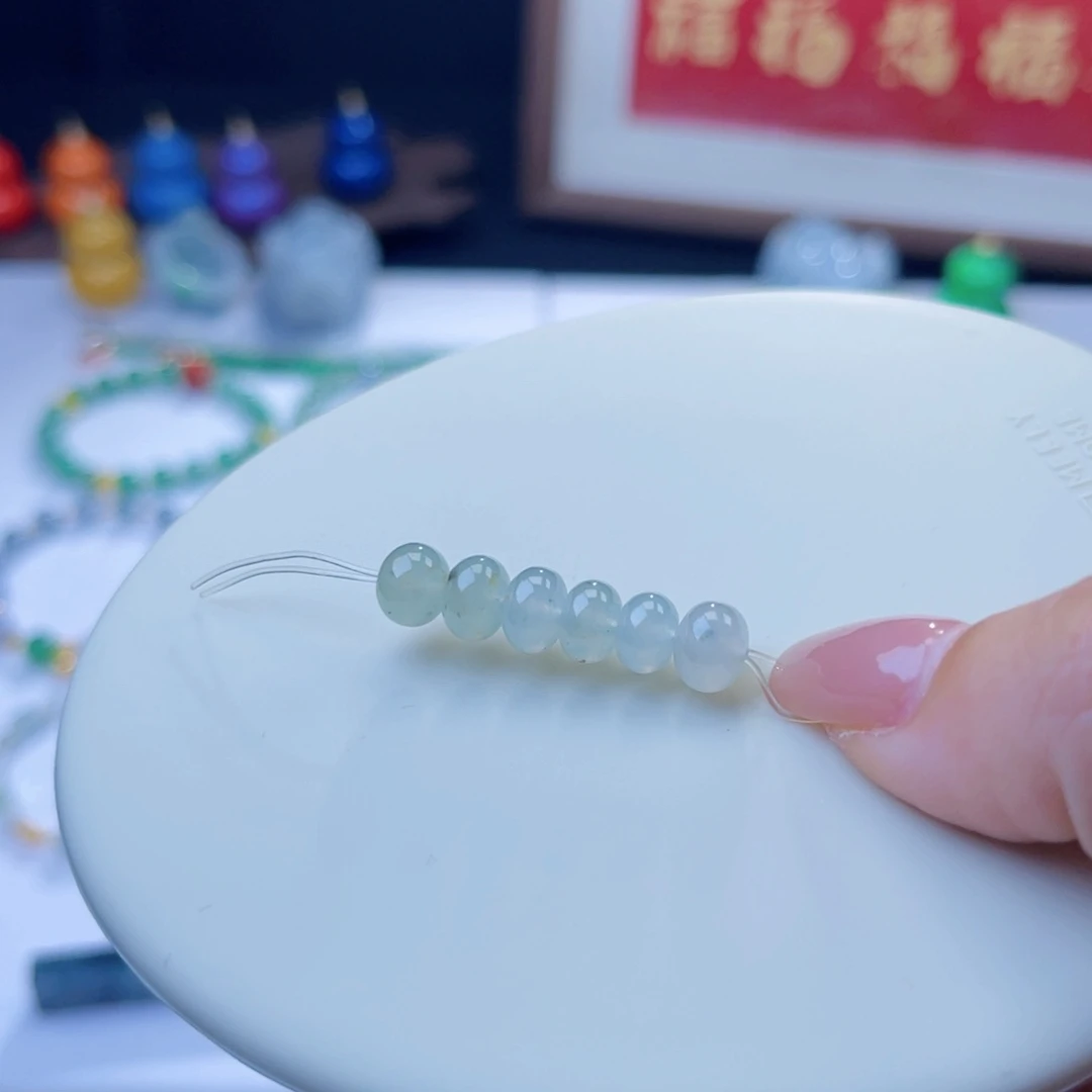 翡翠散珠缅料大卡位鼓珠