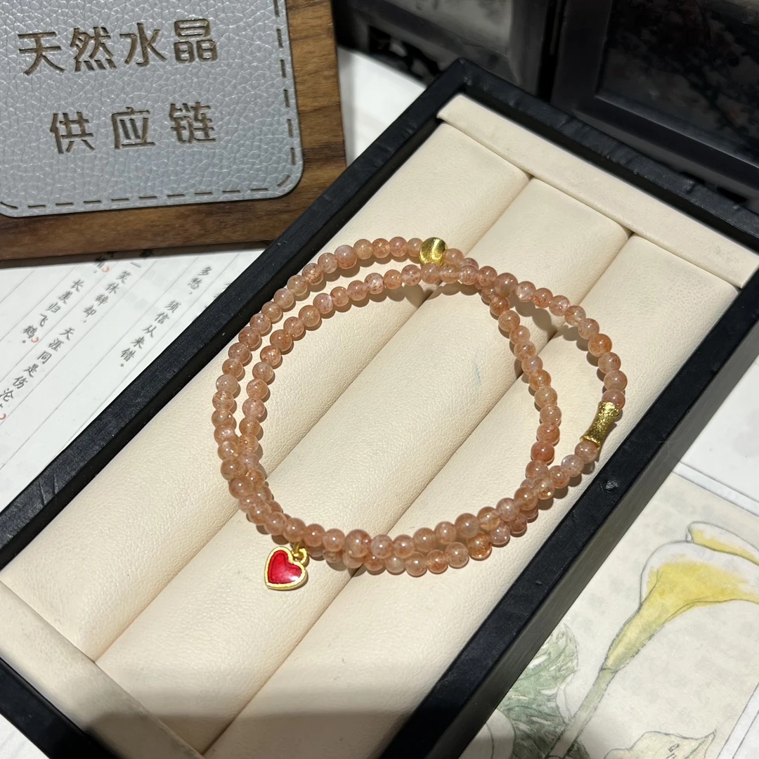 【月月家】O012天然太阳石 原创金太阳设计款手串 多样性发其一