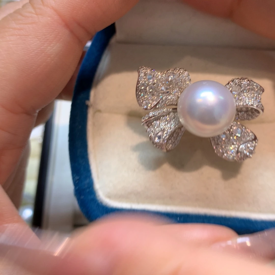 海水珍珠戒指银S925镶嵌