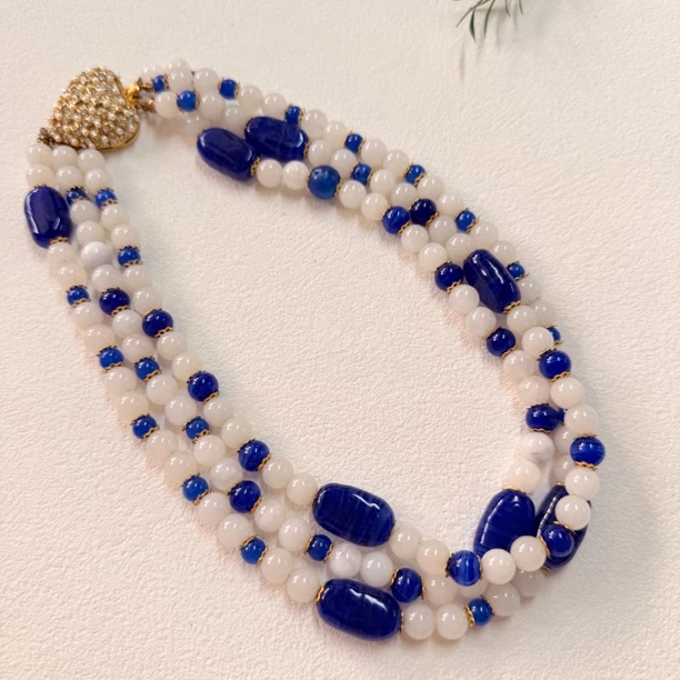 铜合金琉璃项链 【六六中古】孤品复古多层项链aw3169链长43