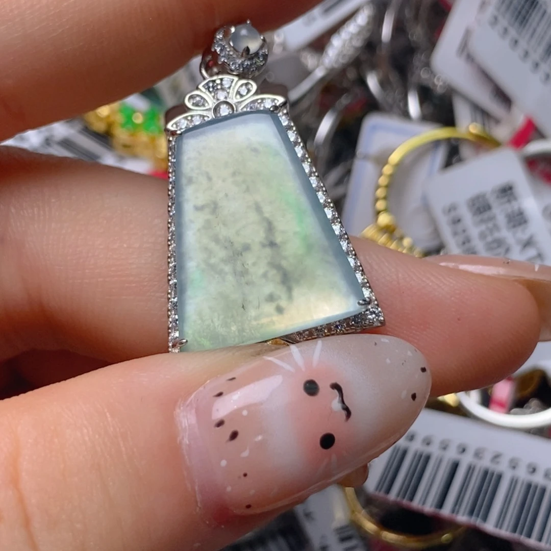 银S925镶嵌戒指翡翠百内无证书