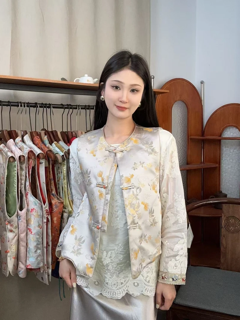 CHUNTIAN【小锦鲤】新中式宋锦提花马甲