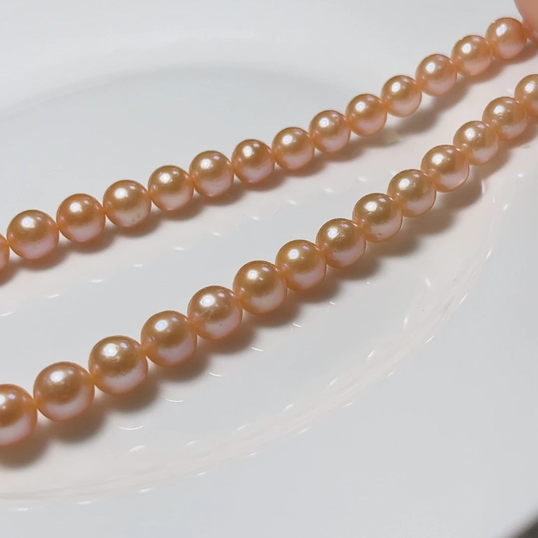 淡水珍珠颈饰未镶嵌8.5-11左右中国红显肤白