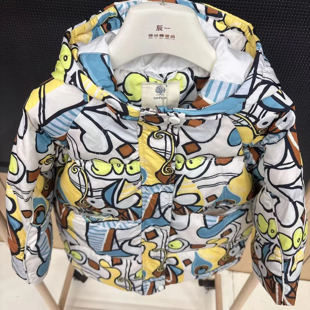 【乐乐爸羽绒福利】秋冬季趣味花色加厚保暖印花羽绒服卡通