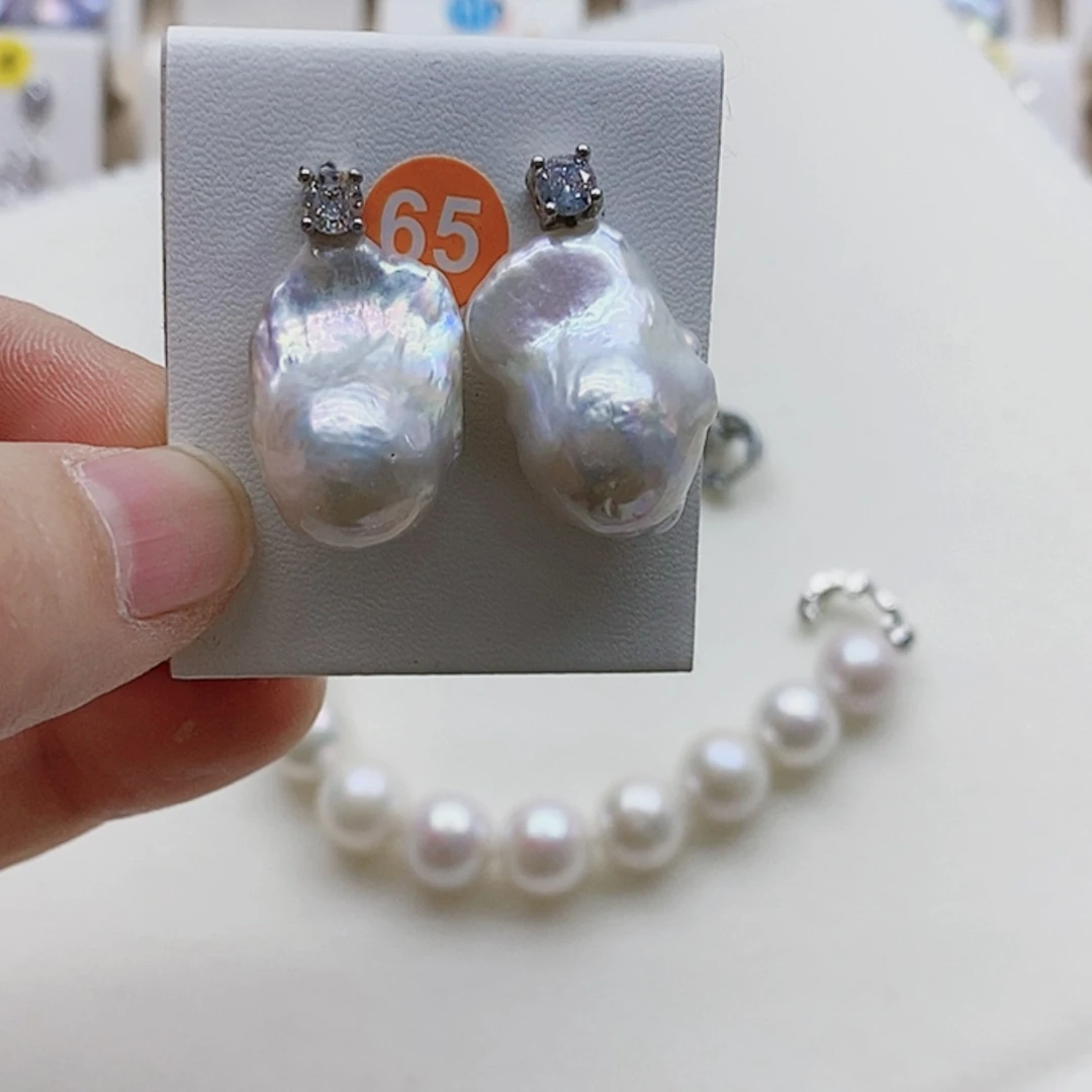 【闪购商品】淡水珍珠耳饰银S925镶嵌