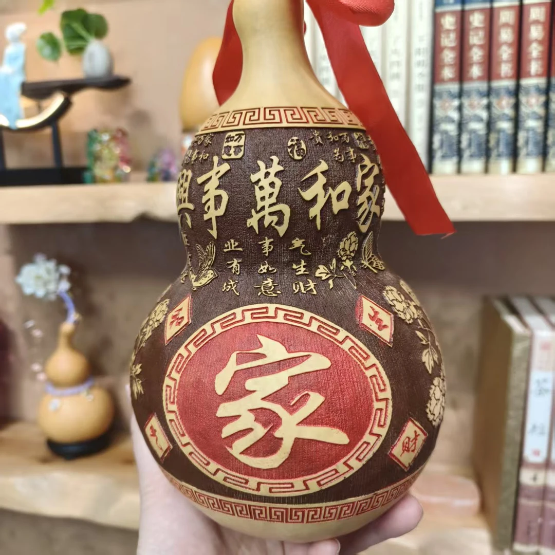 丹茗直发——家和万事兴天然葫芦家居摆件