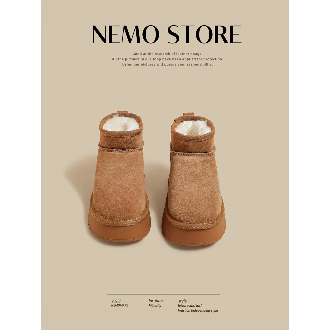 【CREW KNOW官方正品】厚底雪地靴女2025秋冬新款加绒加厚保暖可爱