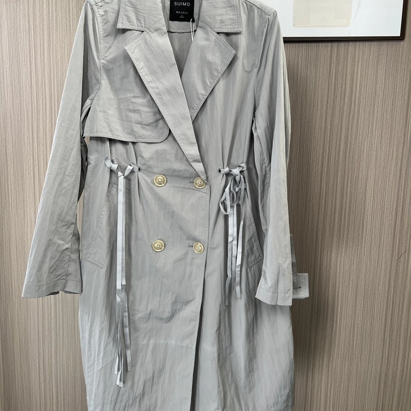 5572欧货熙家品牌撤柜女装春秋新款时尚气质双排扣休闲风衣外套