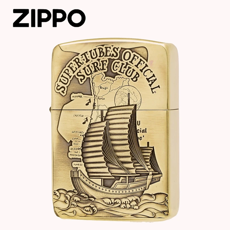 ZIPPO打火机正品/1941一帆风顺-黄铜雕刻男士防风【凯亚1】DYJ1