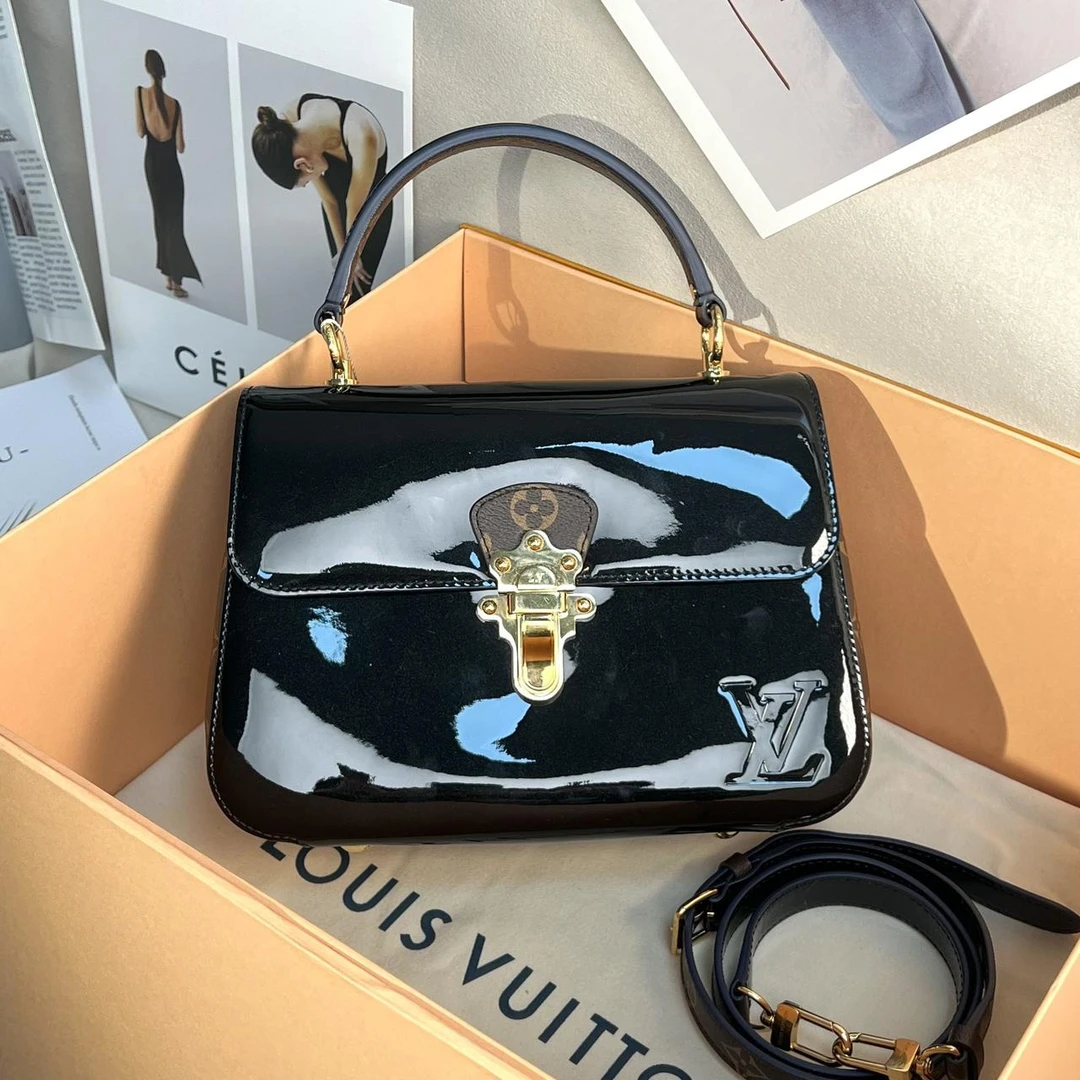 95新 LouisVuitton/路易威登 lv 老花拼黑 Cherry wood3198 9804