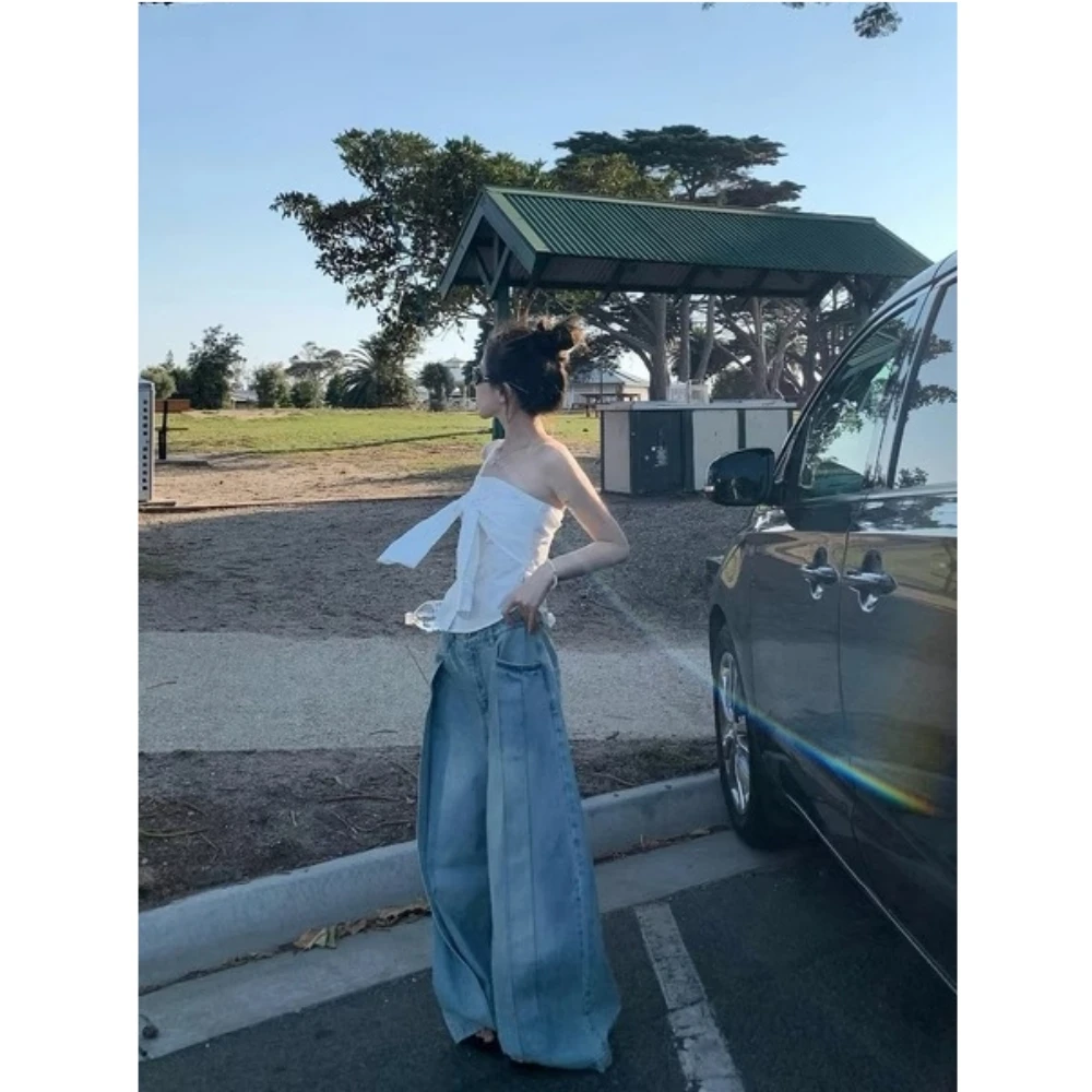 牛仔计划 重工设计感经典水洗牛仔裤女春夏休闲裤长裤