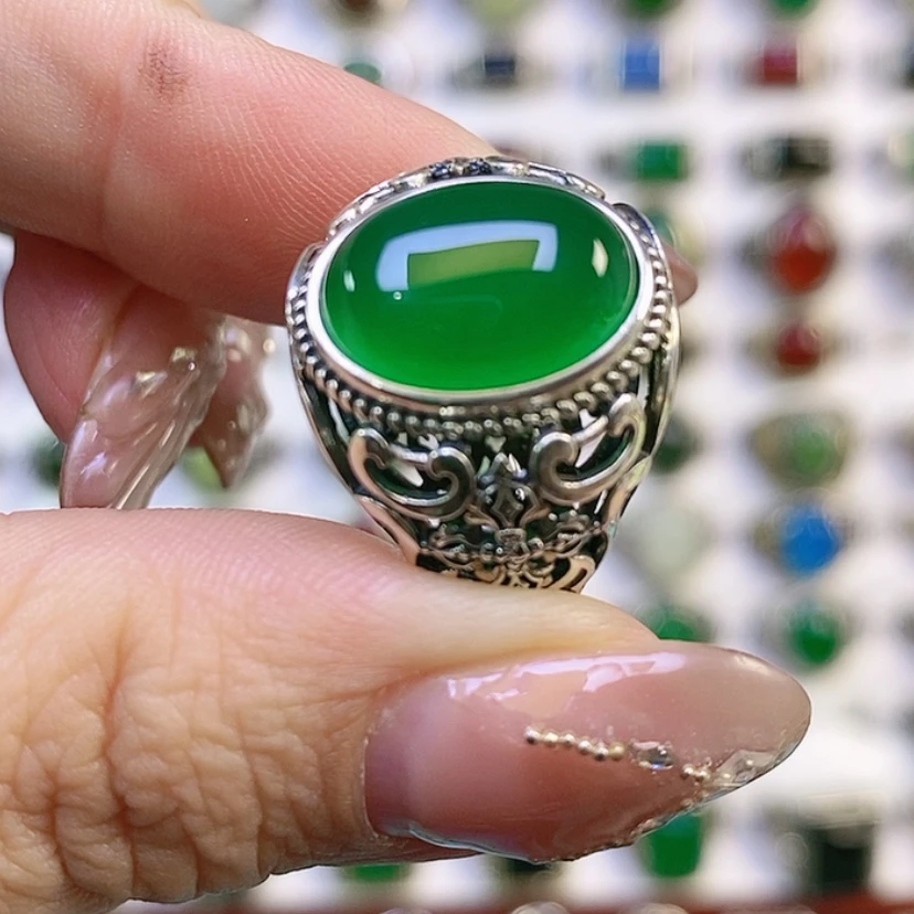 【闪购商品】银S925镶嵌戒指玛瑙/玉髓z*