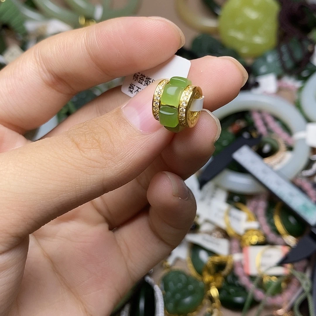 和田玉（碧玉）银S925镶嵌颈饰