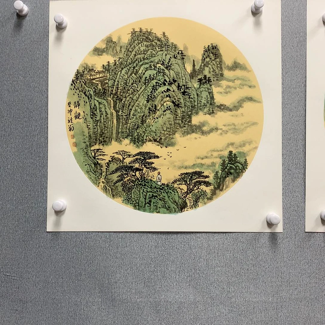 【闪购商品】国画叶金福50*50山水卡纸