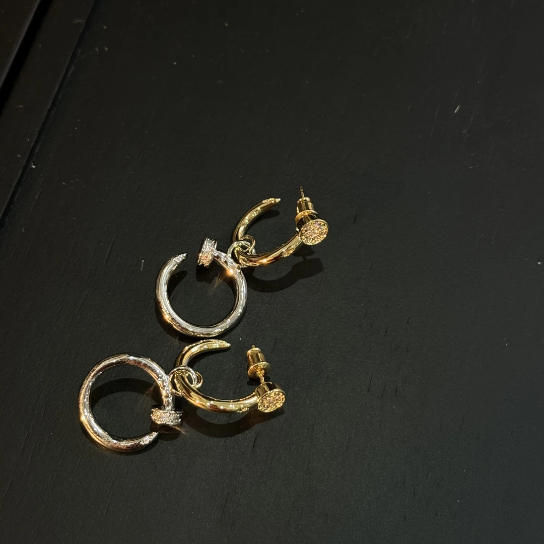 铜合金锆石耳饰 HRY0-铜合金钉子个性简约轻奢耳钉HRY0-1166