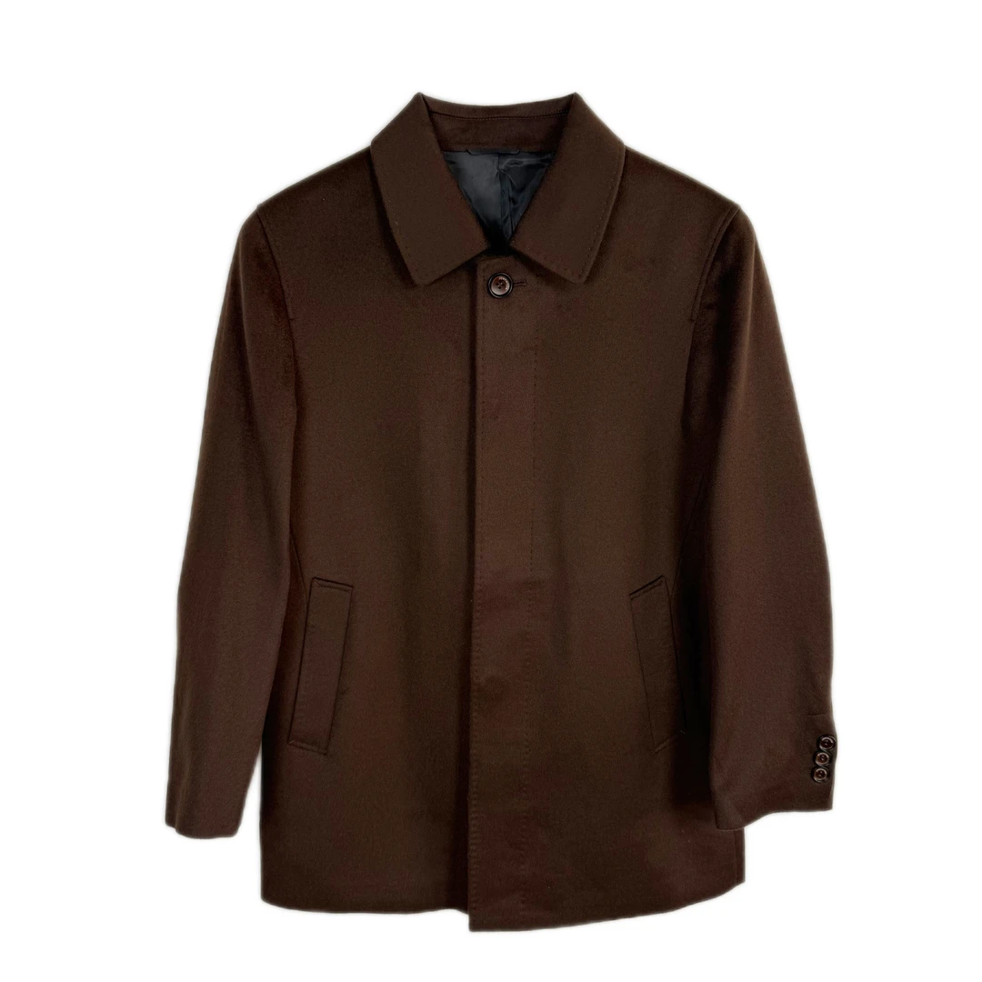 JONY21269男士秋冬中长款毛呢大衣休闲百搭简约翻领羊毛大衣外套