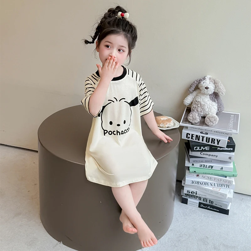 女童睡裙夏季2025新款女宝宝薄款莫代尔空调服睡衣儿童夏款家居服