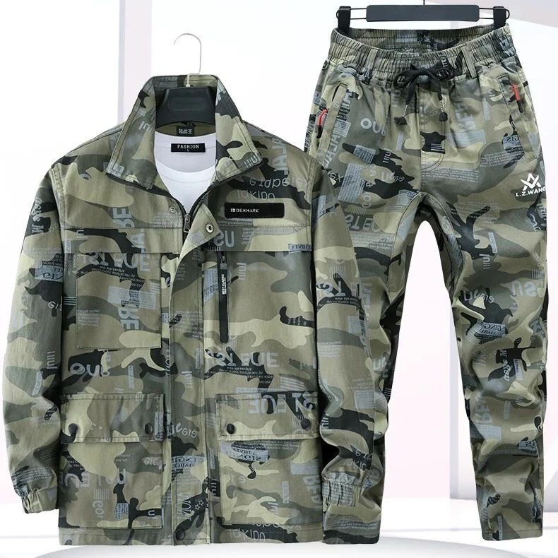 工作服套装男春秋户外弹力耐穿迷彩服耐磨透气防烫汽修电焊劳保服