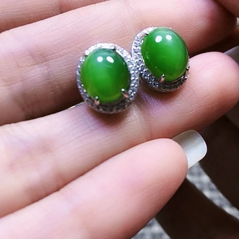 和田玉银S925镶嵌挂件