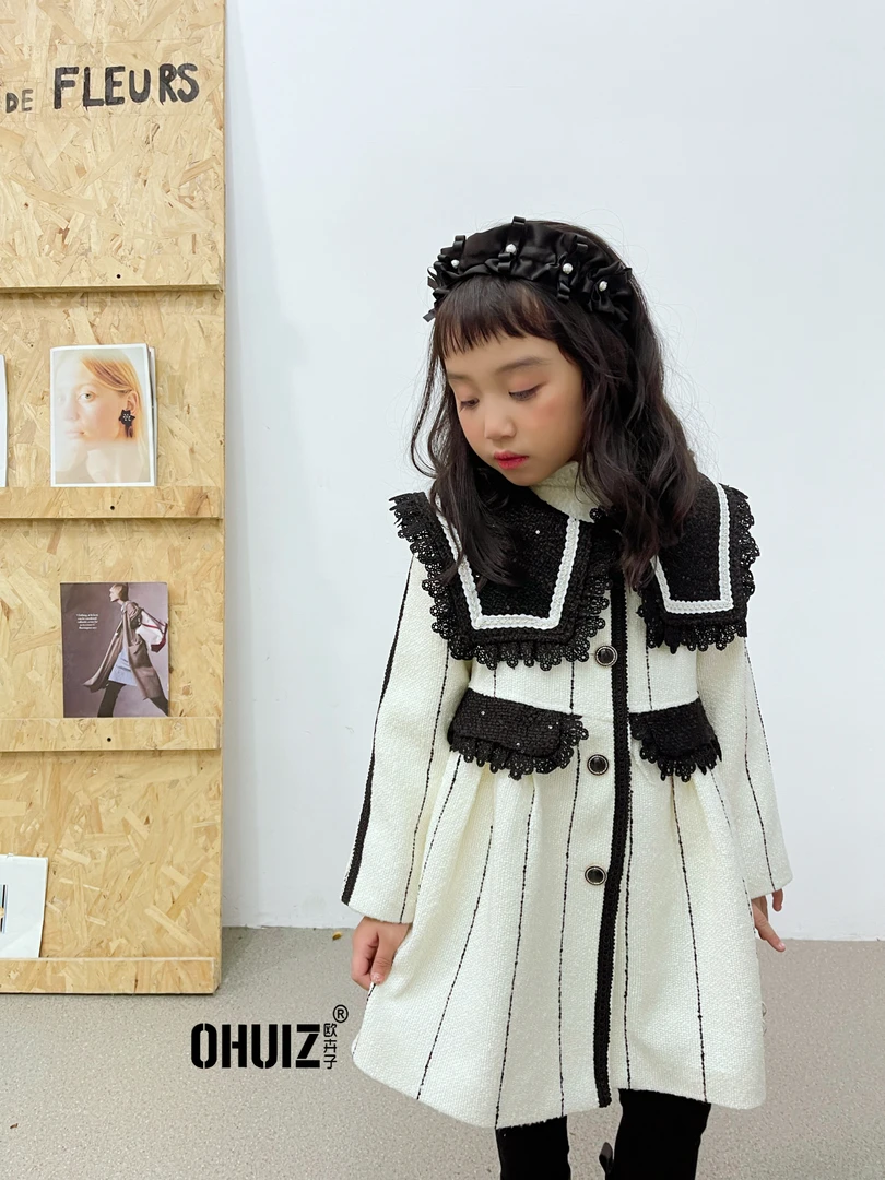 气质轻奢百搭时尚公主冬季女童儿童洋气中长款韩版大衣