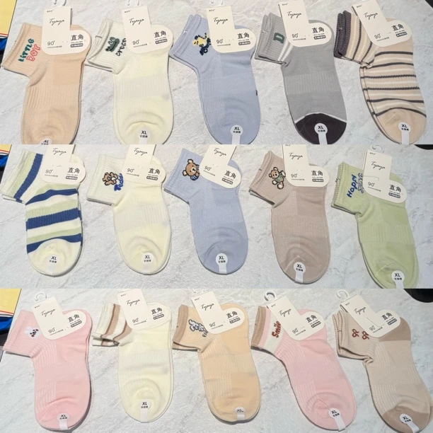 【儿童袜】休闲夏季薄款棉袜男女童筒袜运动风袜子浅口中筒