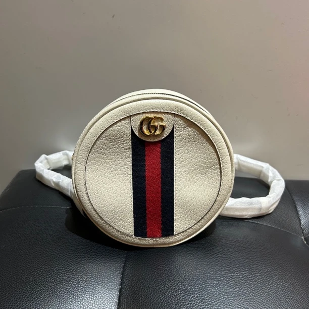 95新 GUCCI/古驰 艾派尔/Gucci圆饼链条包白色18包7514