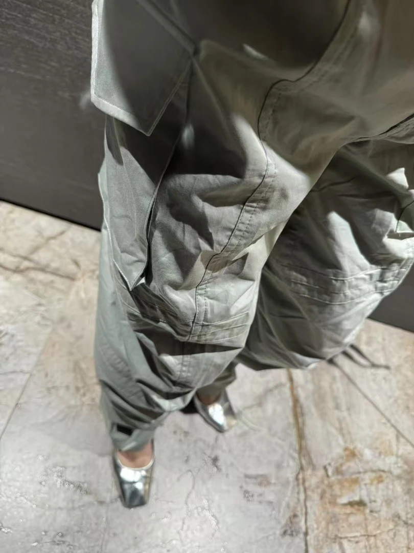 【HAV】新款时髦送松紧中高腰工装休闲裤