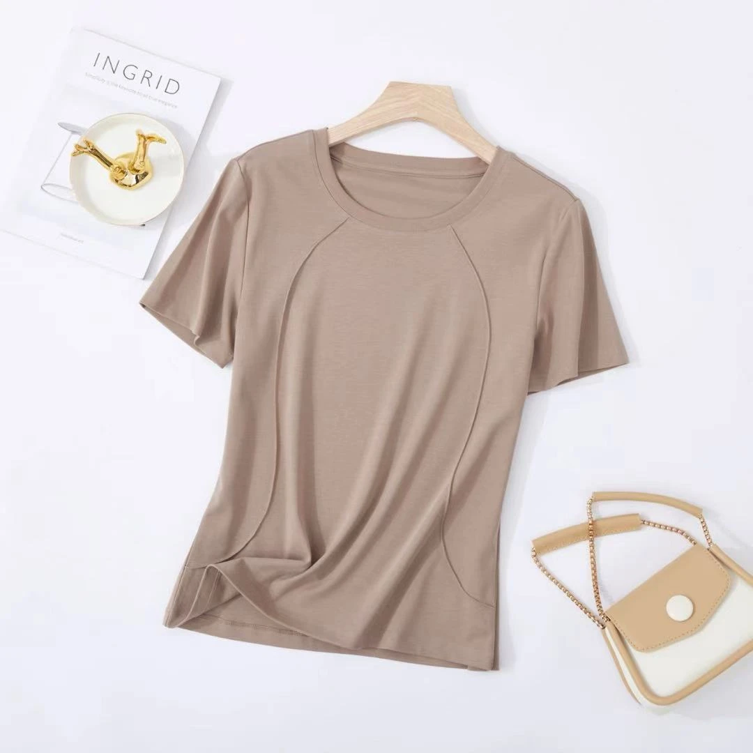格姐家~女士新款简约圆领街头短袖13-255