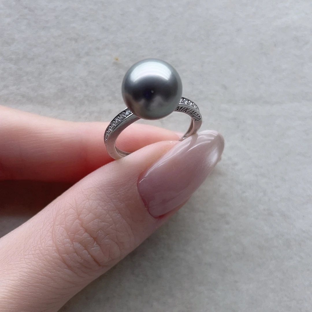 银S925镶嵌海水珍珠戒指73