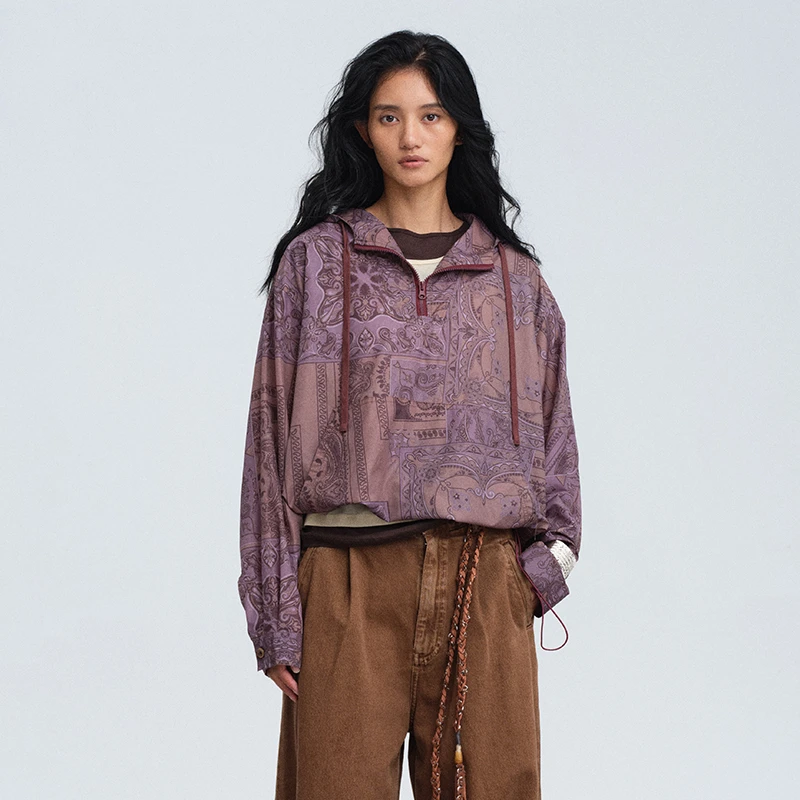 【RAW STONE】noundnound印花连帽长袖上衣防晒服UPF50+25春夏新款