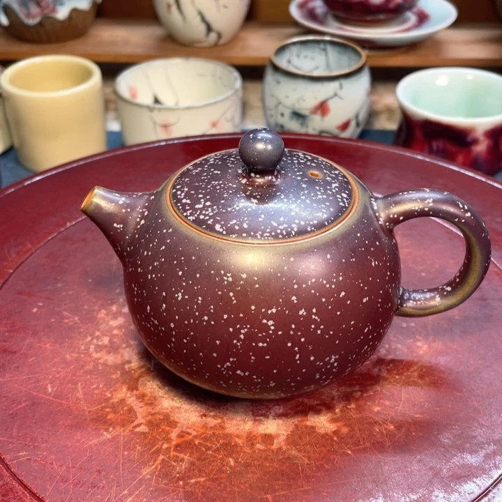 摆件钧瓷茄皮紫西施壶