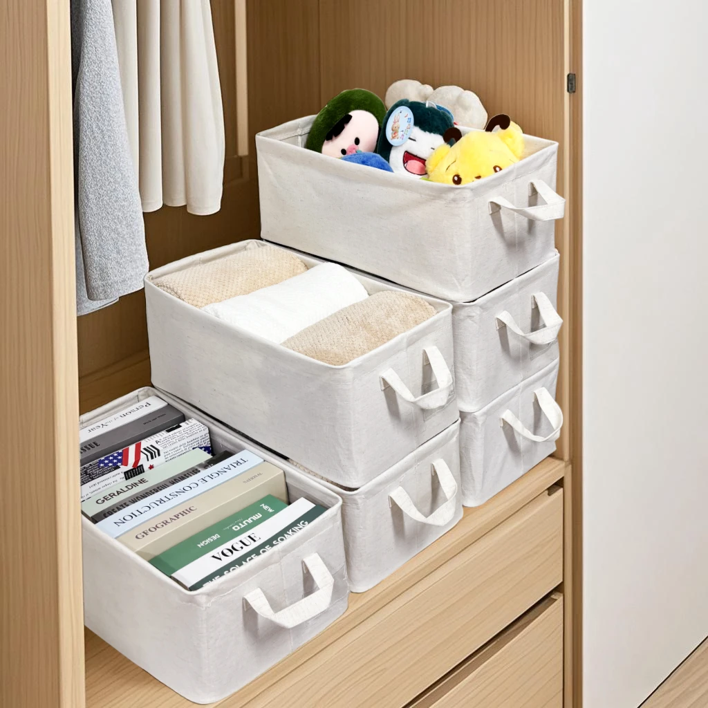 天山棉麻钢架可折叠抽屉式储物防潮收纳防刮耐磨收纳盒大容量