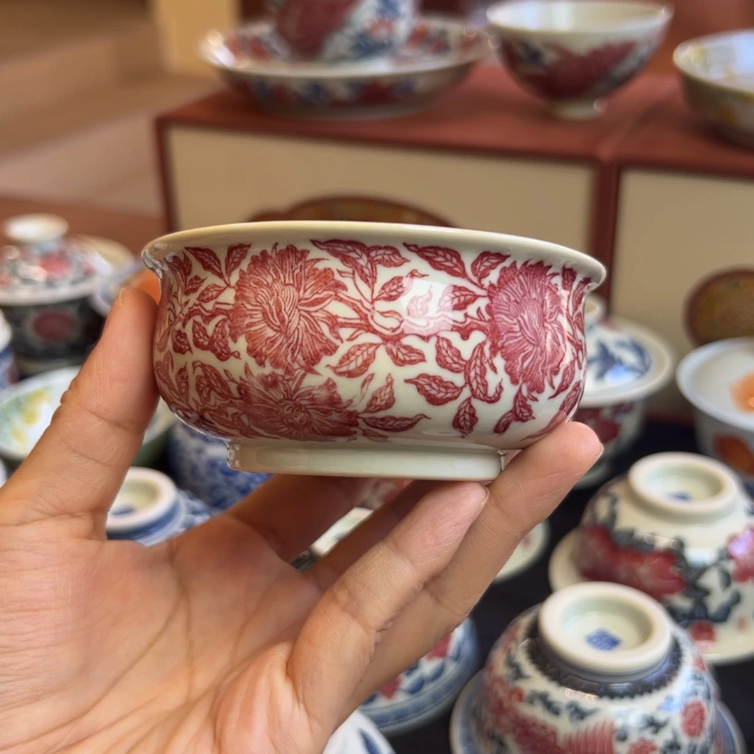 正绎堂釉里红山茶花矮炉式