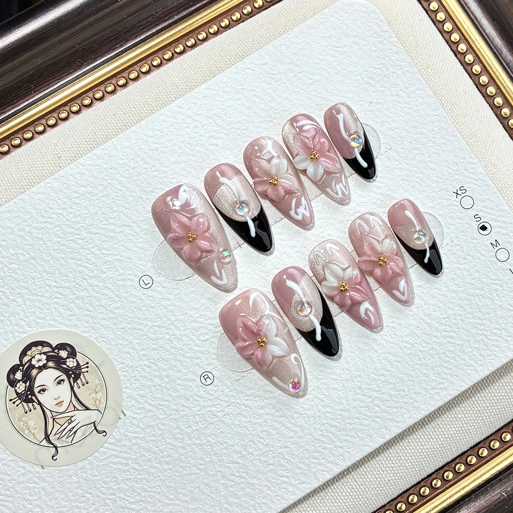 045【月下樱D】高品纯手工穿戴甲