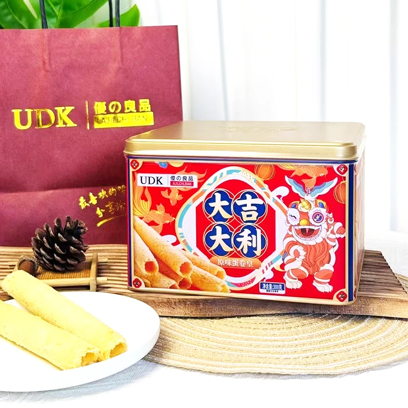 UDK优之良品大吉大利原味蛋卷皇鸡蛋卷礼盒装年货食品零食伴手礼