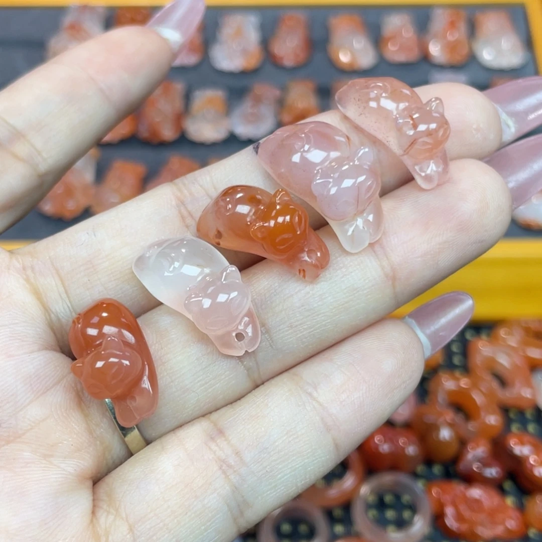 南红玛瑙未镶嵌颈饰趴趴猫