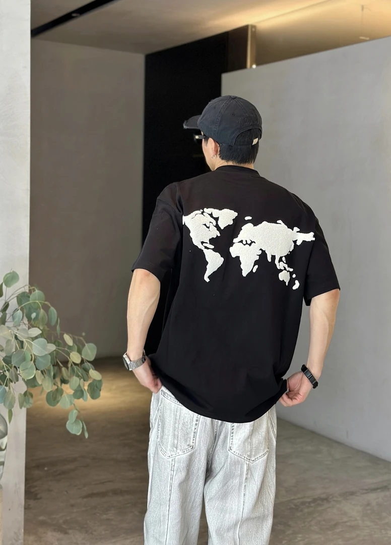 老白网红同款正品GOODBRAND LOVE IS GOOD地图短袖t恤情侣同款