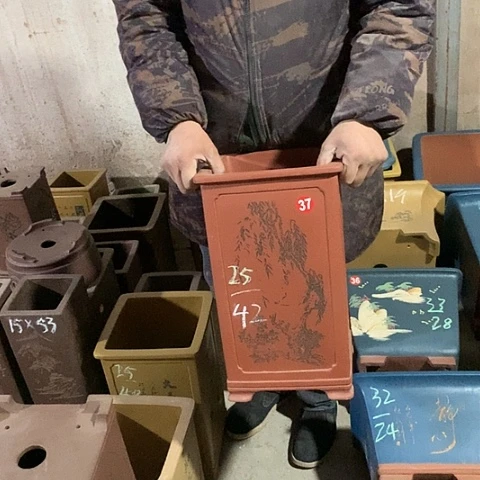 紫砂花盆手工制作