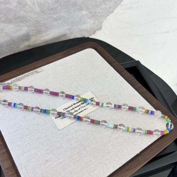 铜合金仿水晶项链 透明zz项链XL2657