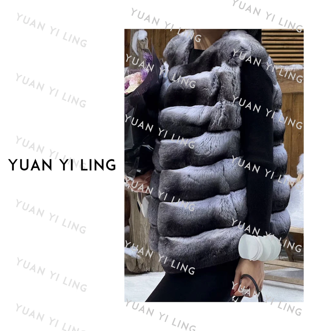 袁艺灵【秀场高定】25秋冬精选的三XD⾊精选优质⽪龙猫马甲外套0852