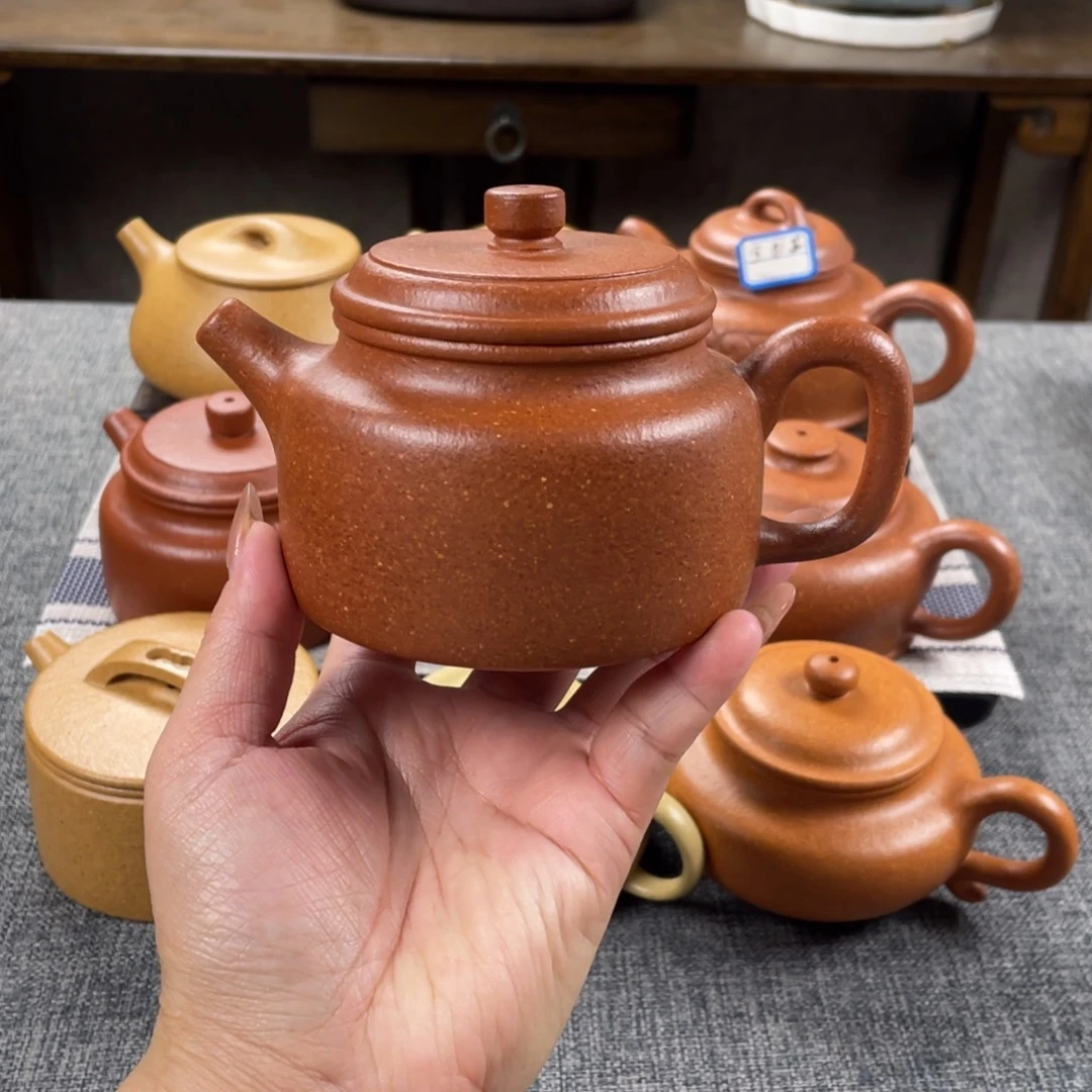 紫砂茶壶红降坡德钟全手30目220