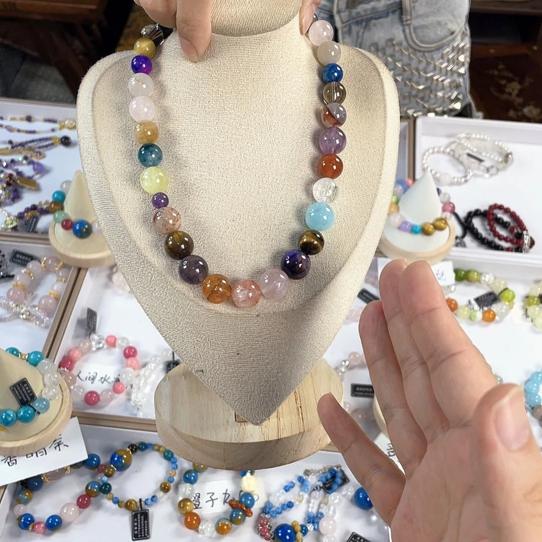 水晶手链银S925镀金镶嵌