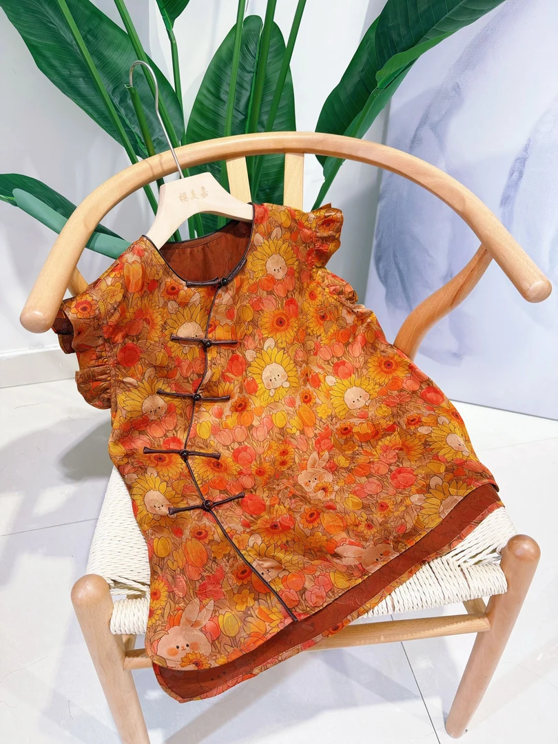 DY2802樱美嘉100桑蚕丝香云纱花萝夏季新款新中式无袖女装新款