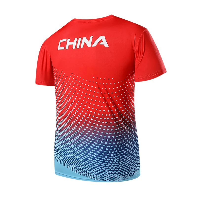 大红色大码短袖男透气马拉松田径运动服半袖运动衣跑步训练服t恤