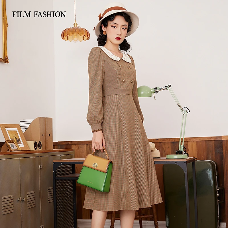 【芊芊专属】娃娃领梭织连衣裙气质高端FENL114518