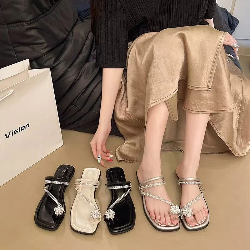 夏休闲款法式拖鞋女新款配裙子仙女风拖鞋5889